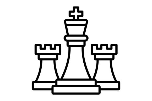 Chess Outline Icon: A Clean Vector Asset for Modern Design