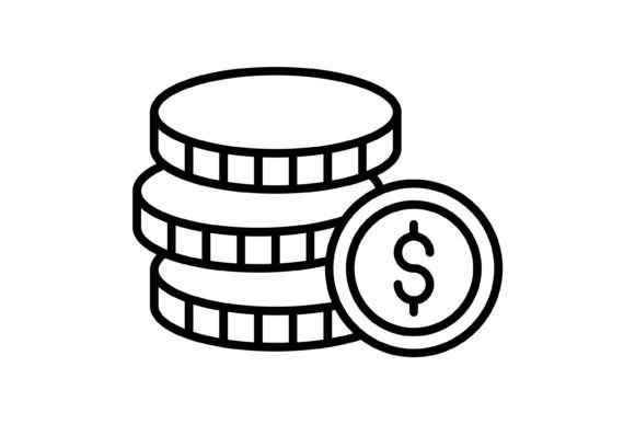 Coins Outline Icon: A Versatile Asset for Modern Design
