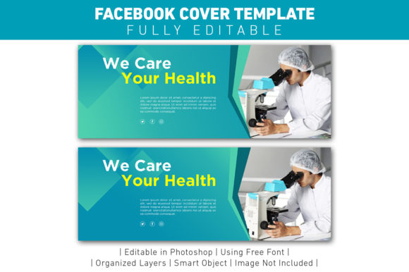 Facebook Cover We Care Your Healthy: Modern Design for Wellness Brands