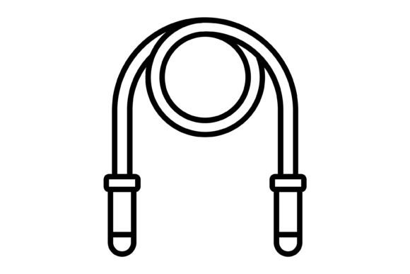 Jumping Rope Outline Icon: A Dynamic Asset for Active Brands