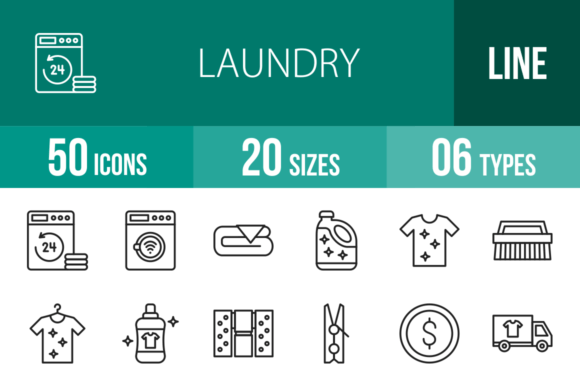 Practical Design Assets: Laundry Line Icons