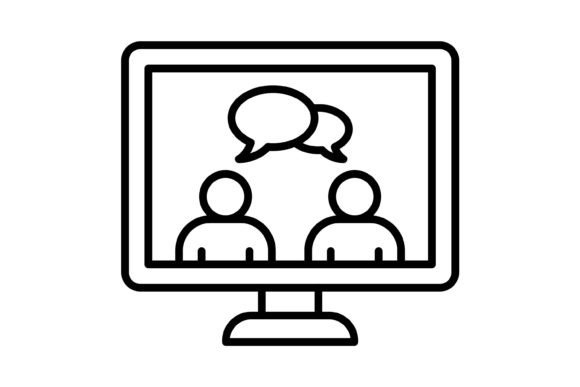 Streamlining Digital Communication with the Online Meeting Outline Icon